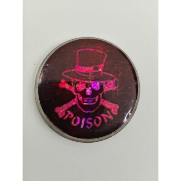 POGS Metal Ying Yang Slammer Skull and Crossbones wearing Hat 1990 - Picture 7 of 10